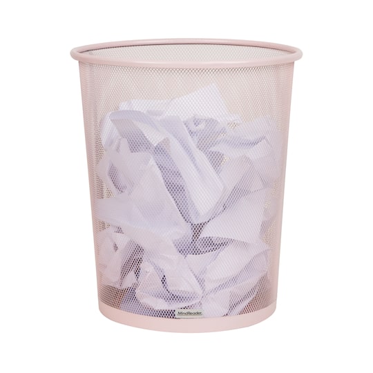 Mind Reader Garbage Round Metal Mesh Waste Basket Recycling Bin